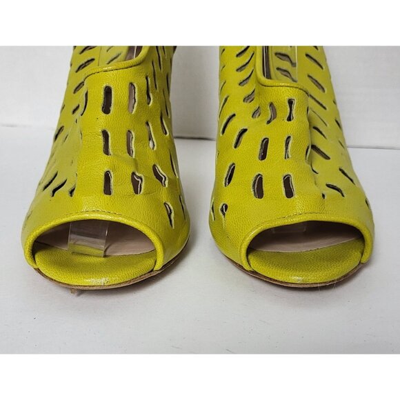 Loeffler Randall Yellow Peep Toe Heels Womens Shoes Size 10 - Picture 4 of 9